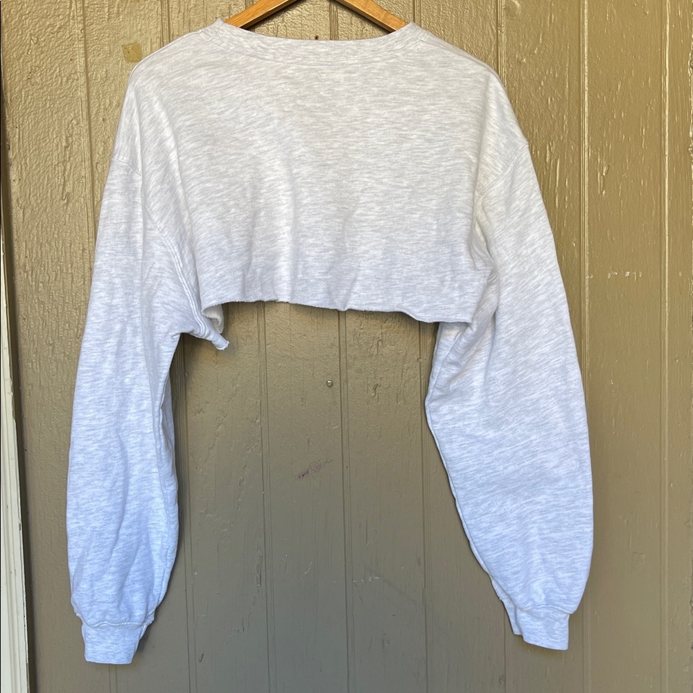Joah Brown crewneck Light Gray cropped sweatshirt One size - Picture 2 of 7